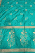 Blue Banarasi Silk Dupatta - Luxurion World