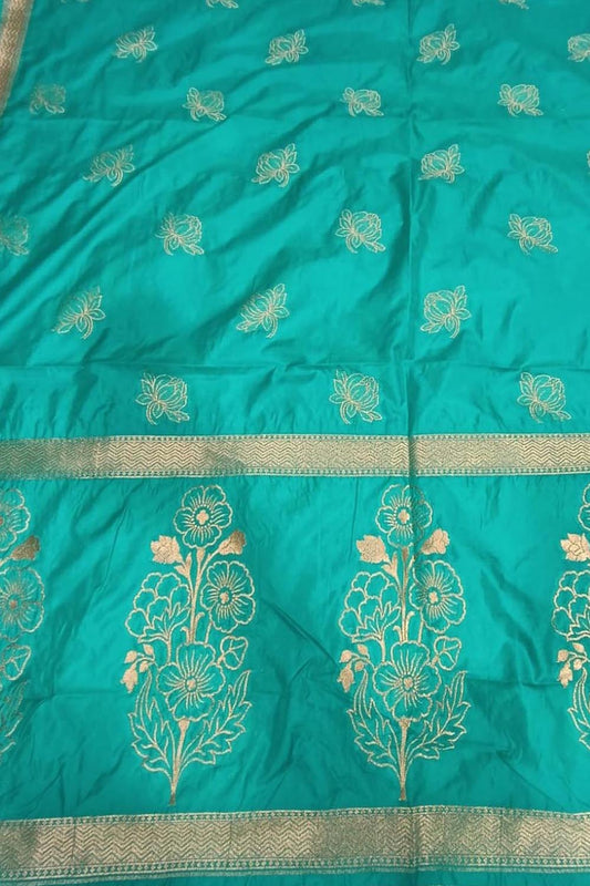 Blue Banarasi Silk Dupatta - Luxurion World
