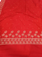 Red Banarasi Silk Dupatta - Luxurion World