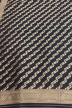 Black Banarasi Silk Dupatta - Luxurion World