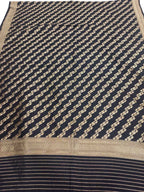 Black Banarasi Silk Dupatta - Luxurion World