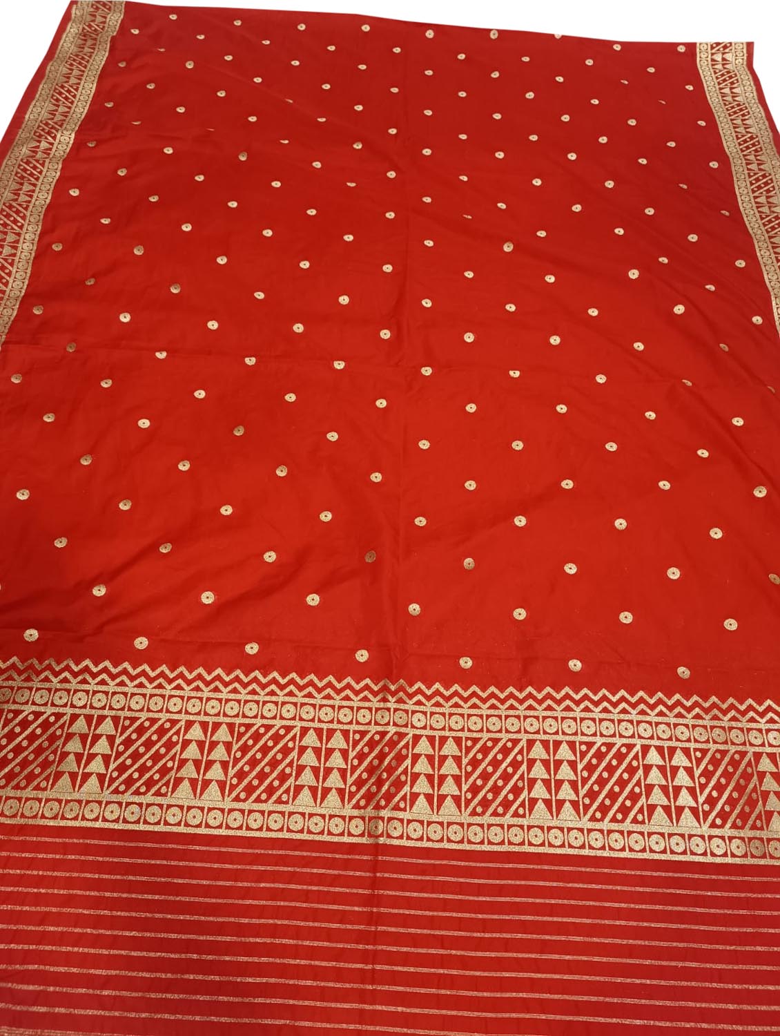 Red Banarasi Silk Dupatta - Luxurion World