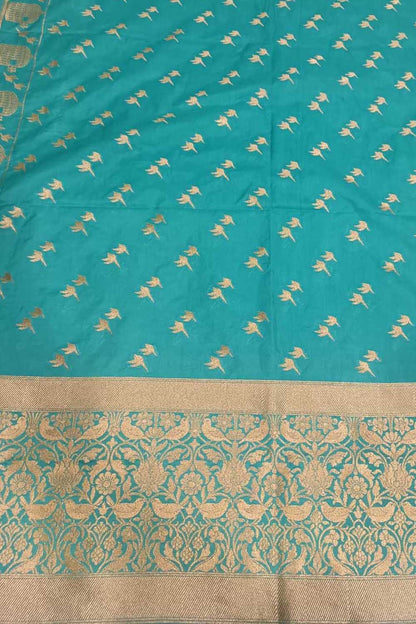 Blue Banarasi Silk Dupatta - Luxurion World
