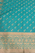 Blue Banarasi Silk Dupatta - Luxurion World