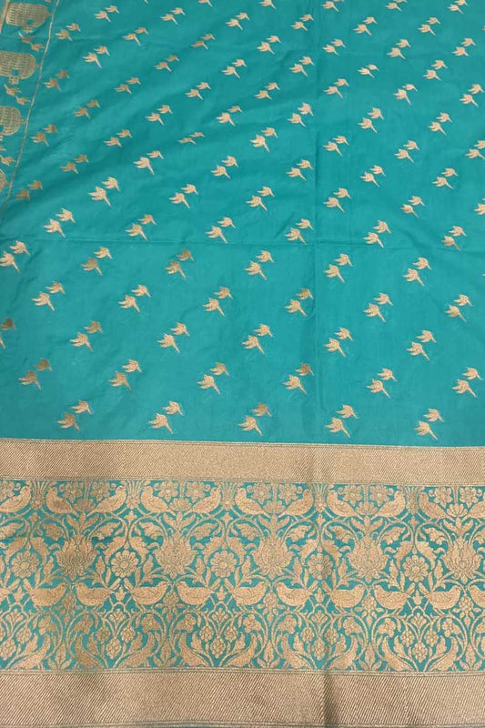 Blue Banarasi Silk Dupatta - Luxurion World