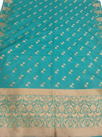 Blue Banarasi Silk Dupatta - Luxurion World