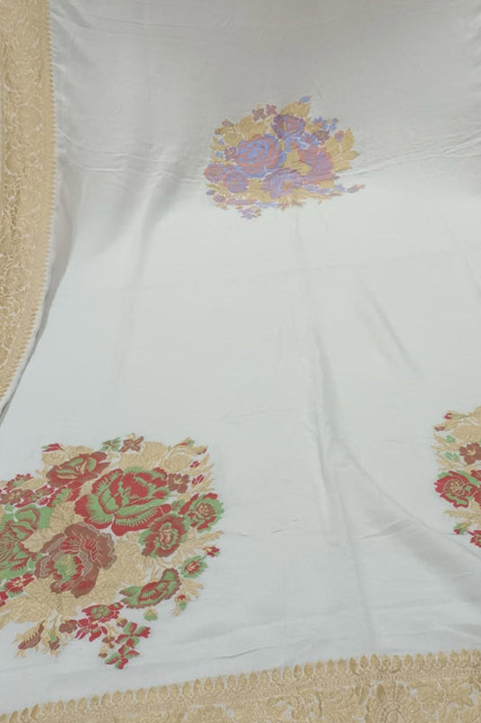 Dazzling Dyeable Banarasi Handloom Tussar Georgette Meenakari Dupatta - Luxurion World