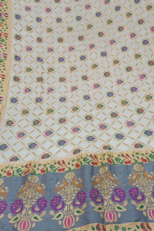 Exquisite Dyeable Banarasi Handloom Tussar Georgette Meenakari Dupatta: A Masterpiece of Elegance - Luxurion World