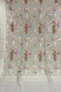 Pastel Banarasi Handloom Brush Dye Pure Moonga Silk Dupatta - Luxurion World