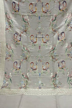 Pastel Banarasi Handloom Brush Dye Pure Moonga Silk Dupatta - Luxurion World