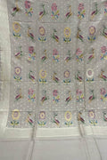 Pastel Banarasi Handloom Brush Dye Pure Moonga Silk Dupatta - Luxurion World