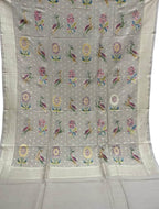 Pastel Banarasi Handloom Brush Dye Pure Moonga Silk Dupatta - Luxurion World