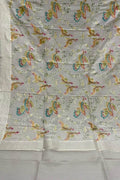 Pastel Banarasi Handloom Brush Dye Pure Moonga Silk Dupatta - Luxurion World