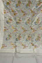 Pastel Banarasi Handloom Brush Dye Pure Moonga Silk Dupatta - Luxurion World