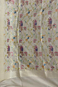 Pastel Banarasi Handloom Brush Dye Pure Moonga Silk Dupatta - Luxurion World