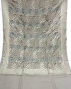 Pastel Banarasi Handloom Brush Dye Pure Moonga Silk Dupatta - Luxurion World