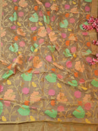 Pastel Handloom Banarasi Net Kora Silk Meenakari Dupatta - Luxurion World