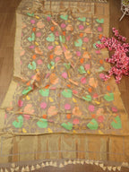 Pastel Handloom Banarasi Net Kora Silk Meenakari Dupatta - Luxurion World