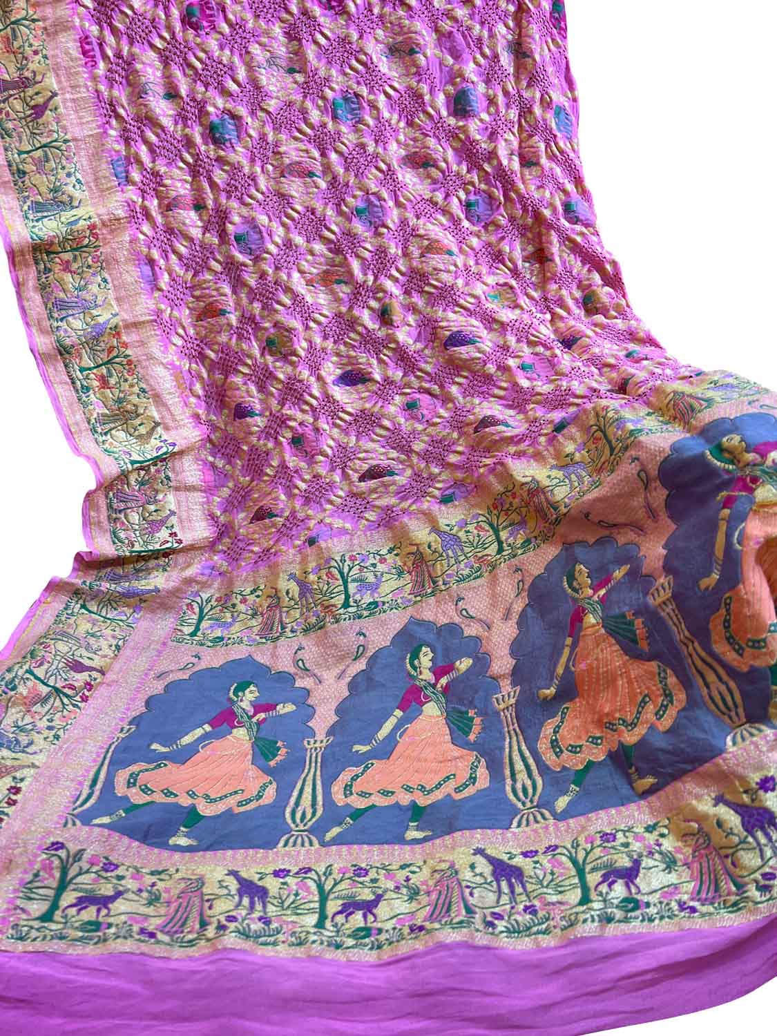 Stunning Pink Banarasi Bandhani Georgette Dupatta: A Timeless Beauty - Luxurion World