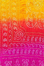 Multicolor Bandhani Pure Gajji Silk Dupatta - Luxurion World