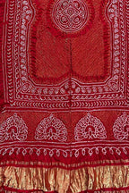 Red Bandhani Pure Gajji Silk Dupatta - Luxurion World