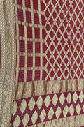 Maroon Bandhani Pure Georgette Dupatta - Luxurion World