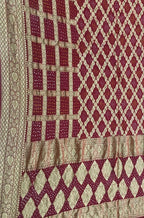 Maroon Bandhani Pure Georgette Dupatta - Luxurion World