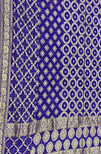 Purple Bandhani Pure Georgette Dupatta - Luxurion World