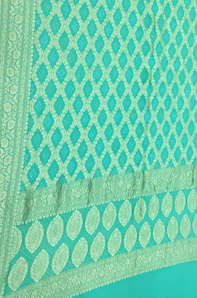 Blue Bandhani Pure Georgette Dupatta - Luxurion World