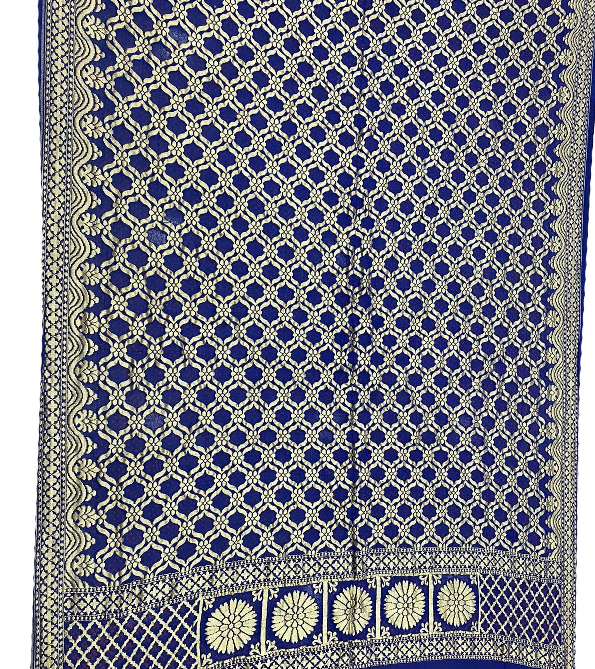 Blue Bandhani Pure Georgette Dupatta - Luxurion World