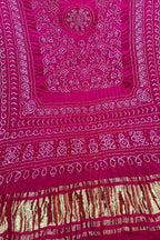Stunning Pink Bandhani Gajji Silk Dupatta - Luxurion World