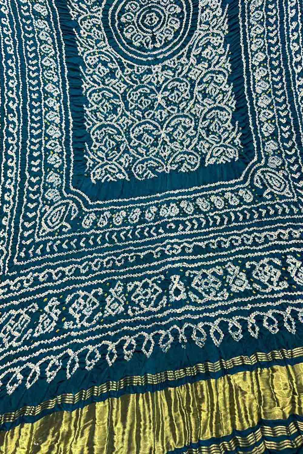 Green Bandhani Pure Gajji Silk Dupatta - Elegant Ethnic Wear - Luxurion World
