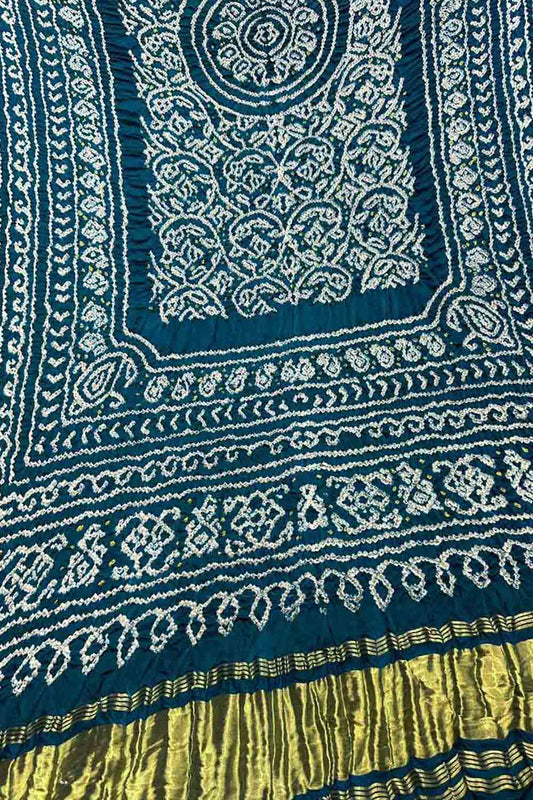 Green Bandhani Pure Gajji Silk Dupatta - Elegant Ethnic Wear - Luxurion World