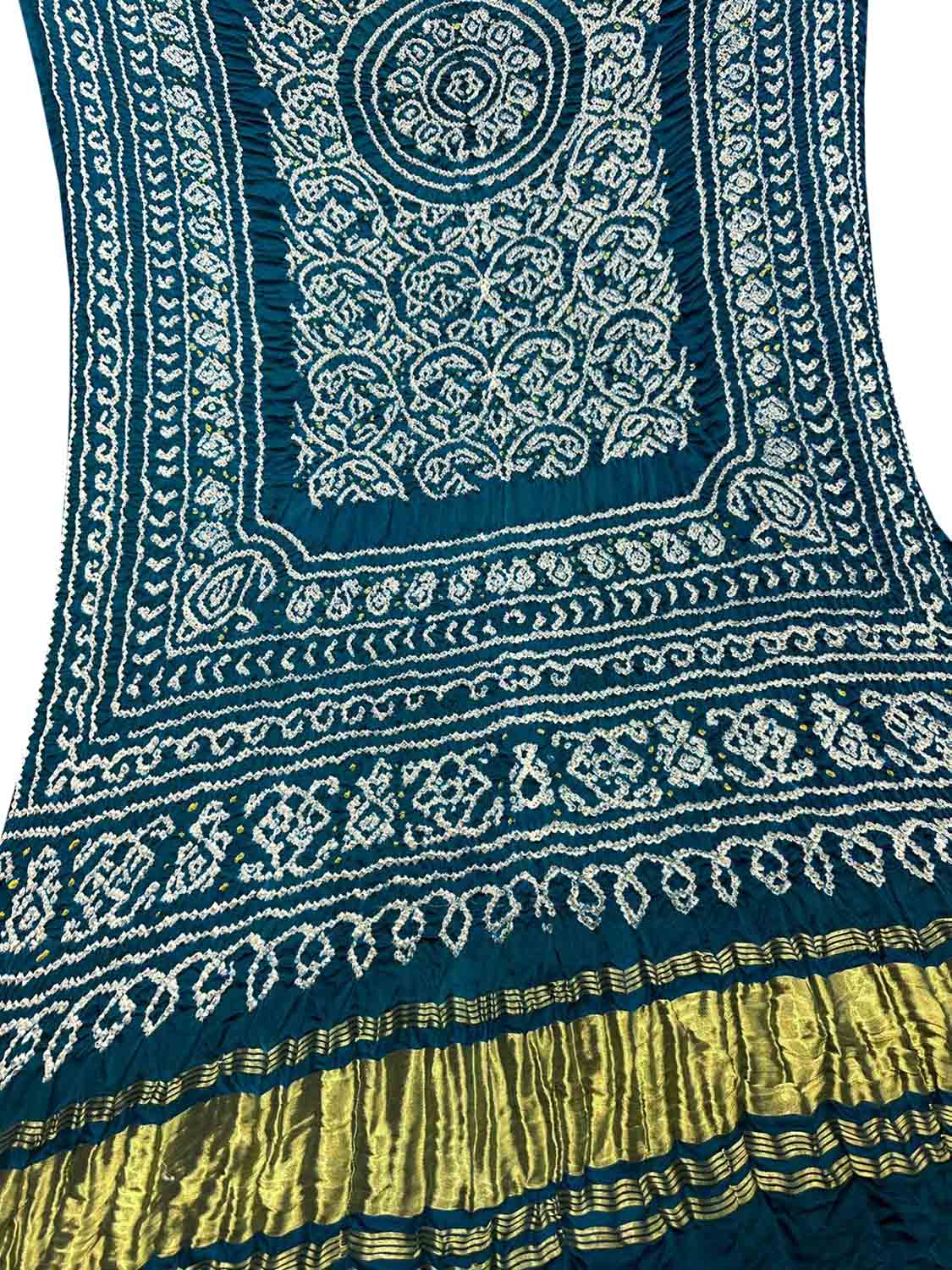 Green Bandhani Pure Gajji Silk Dupatta - Elegant Ethnic Wear - Luxurion World
