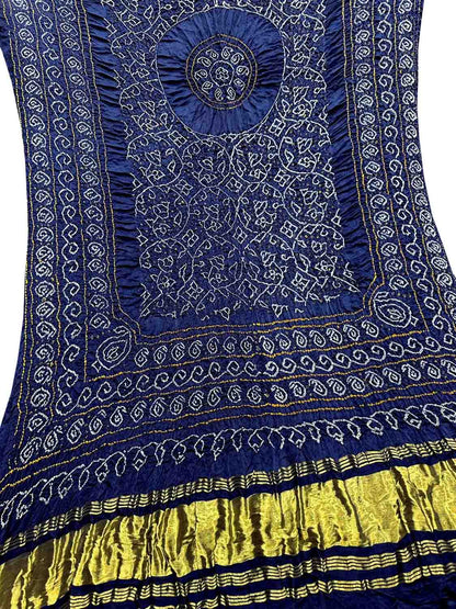 Blue Bandhani Gajji Silk Dupatta - Pure Elegance - Luxurion World