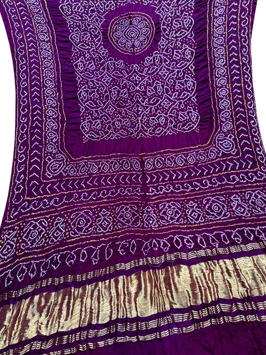 Elegant Purple Bandhani Silk Dupatta - Luxurion World
