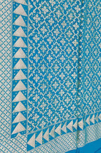 Blue Banarasi Bandhani Pure Moonga Silk Dupatta - Luxurion World