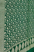 Green Banarasi Bandhani Pure Moonga Silk Dupatta - Luxurion World