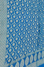 Blue Banarasi Bandhani Pure Moonga Silk Dupatta - Luxurion World