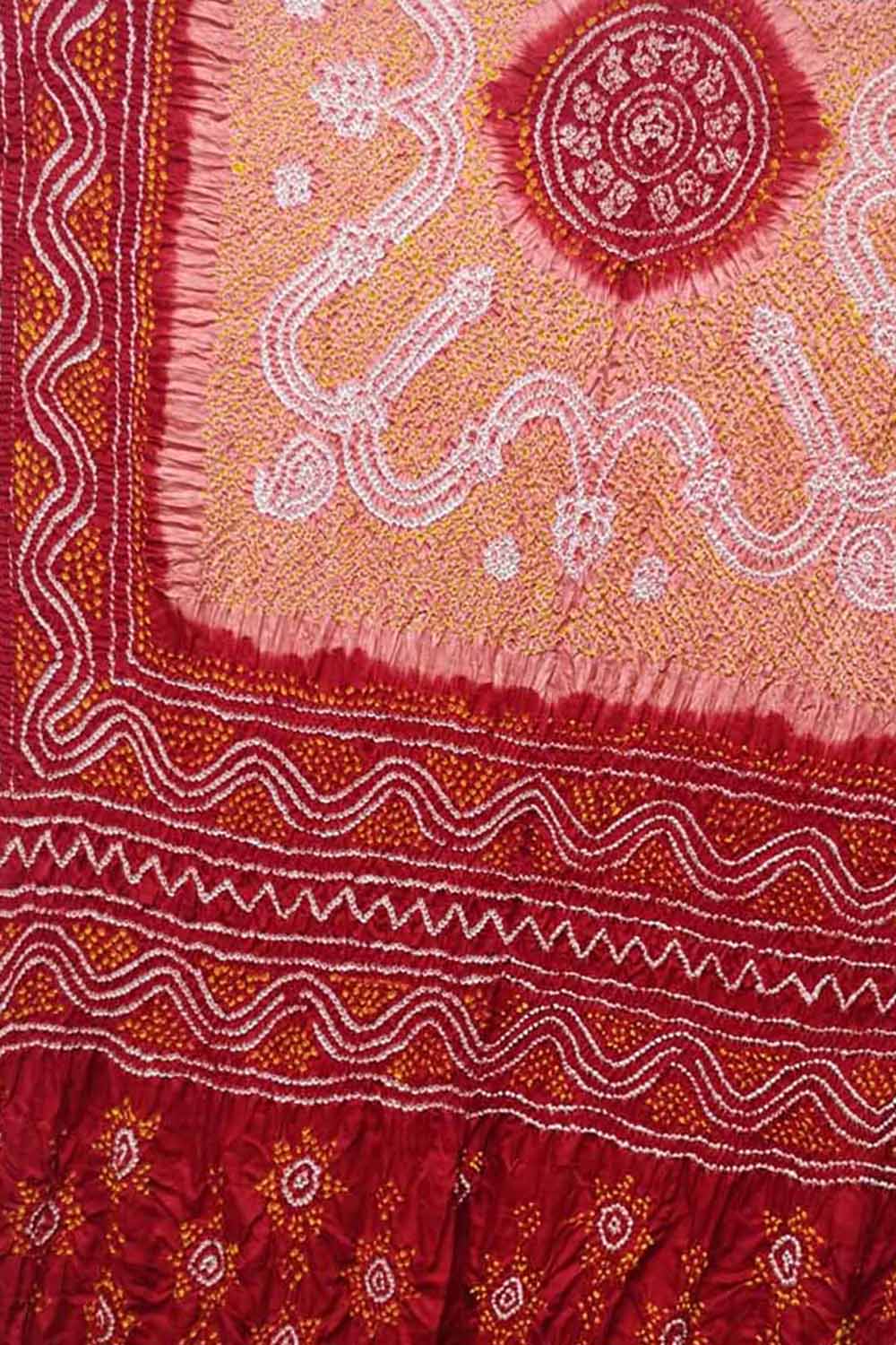 Multicolor Bandhani Hand Bandhej Pure Gajji Silk Dupatta - Luxurion World