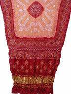 Multicolor Bandhani Hand Bandhej Pure Gajji Silk Dupatta - Luxurion World