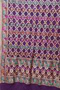 Elegant Purple Banarasi Bandhani Pure Georgette Meenakari Dupatta - Luxurion World