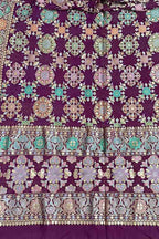 Purple Banarasi Bandhani Pure Georgette Dupatta - Luxurion World