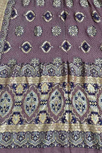 Purple Banarasi Bandhani Pure Georgette Dupatta - Luxurion World