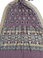 Purple Banarasi Bandhani Pure Georgette Dupatta - Luxurion World