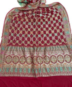 Red Banarasi Bandhani Pure Georgette Dupatta - Luxurion World