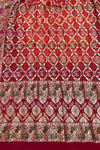 Red Banarasi Bandhani Pure Georgette Dupatta - Luxurion World