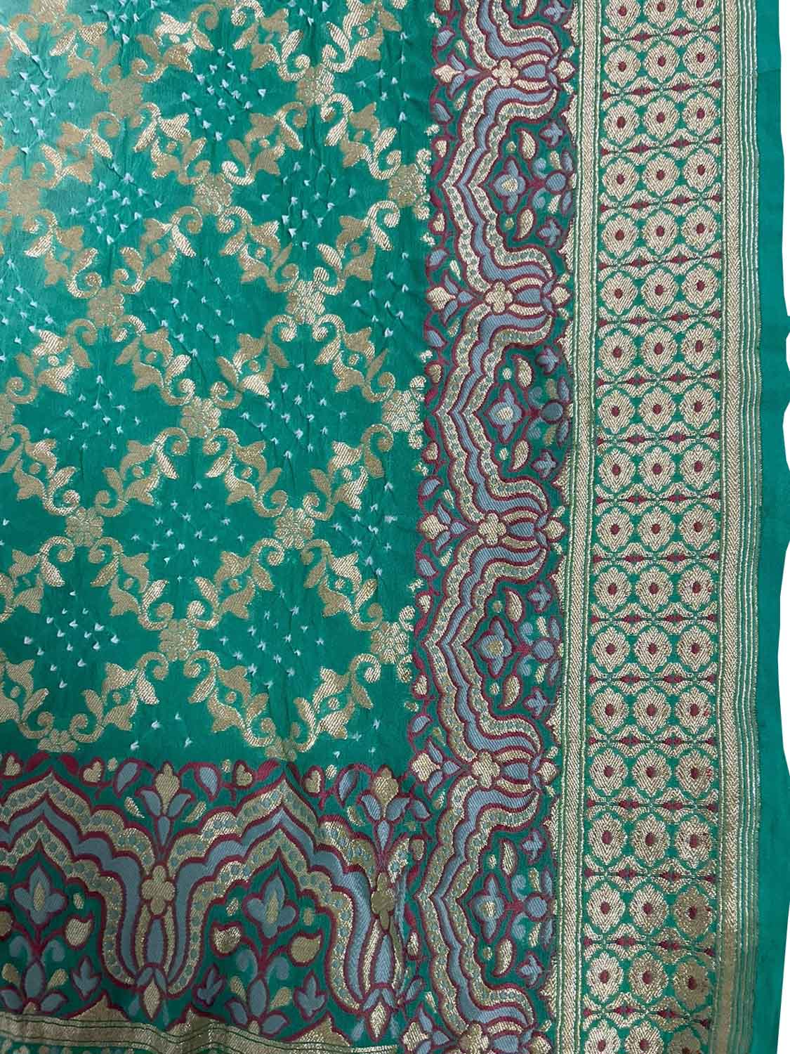 Blue Banarasi Bandhani Pure Georgette Dupatta - Luxurion World