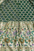Exquisite Green Banarasi Bandhani Georgette Dupatta with Meenakari Work - Luxurion World
