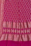 Exquisite Pink Banarasi Bandhani Georgette Dupatta with Meenakari Work - Luxurion World